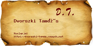 Dvorszki Tamás névjegykártya